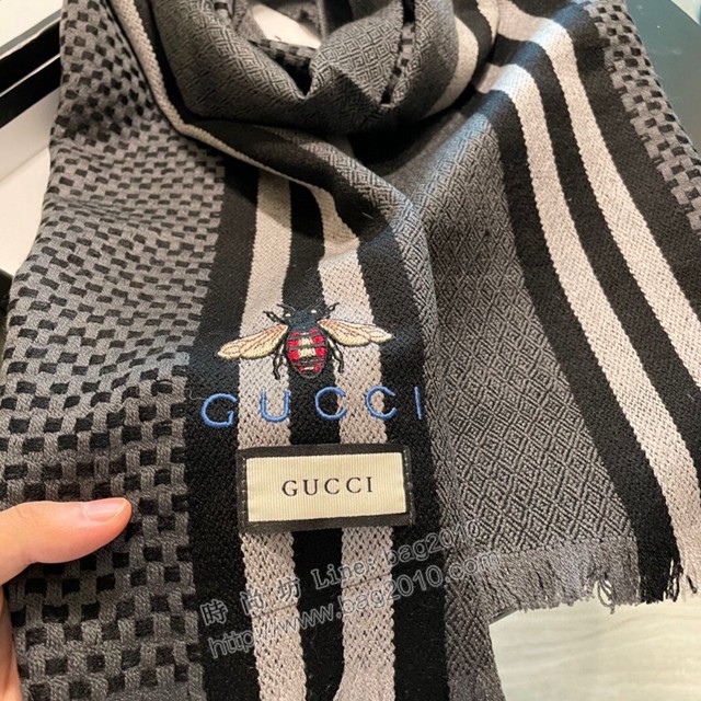 Gucci經典羊絨長巾 古馳2021新品羊絨經典條紋編織圍巾 古琦男士女士圍巾  mmj1168